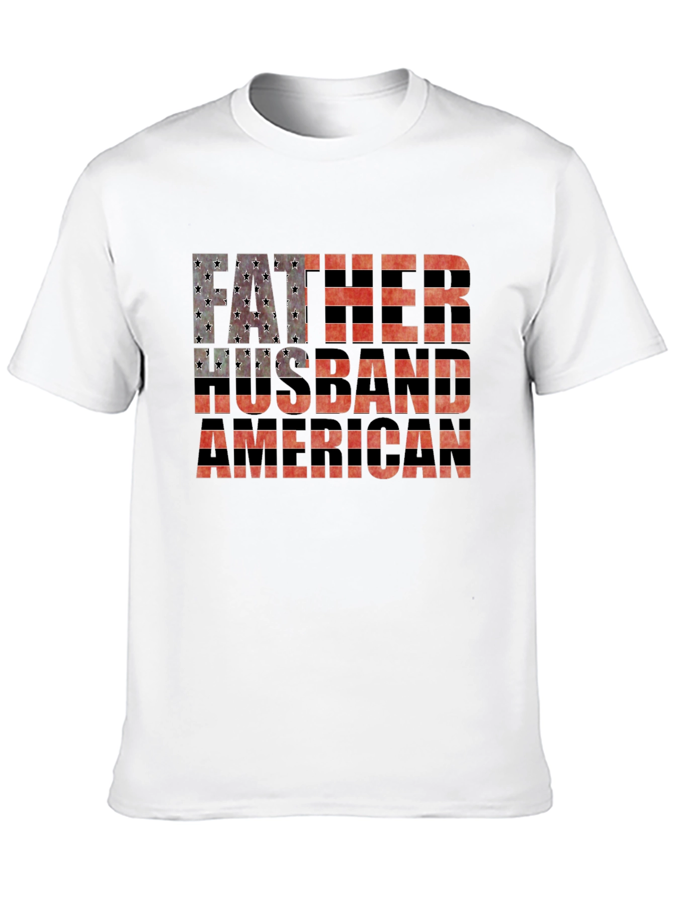 Father Husband American Flag Graphic Tee