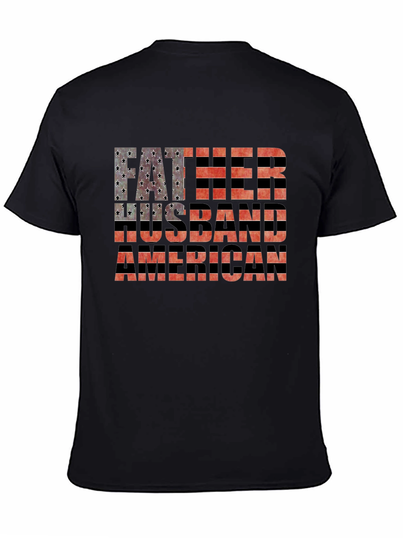 Father Husband American Flag Graphic Tee