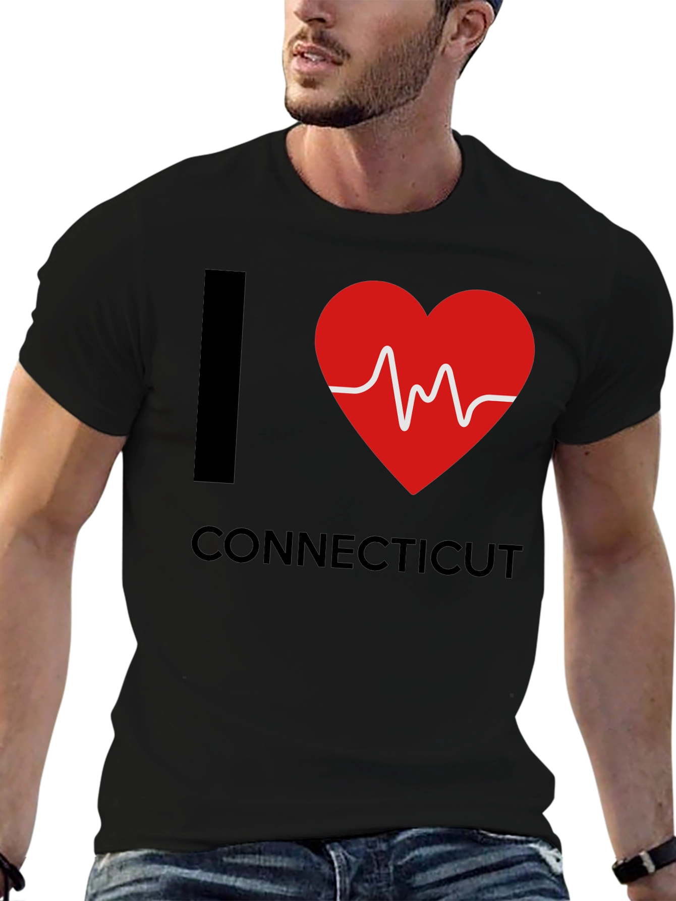 I Heart Connecticut Graphic Tee - Mens Black T-Shirt