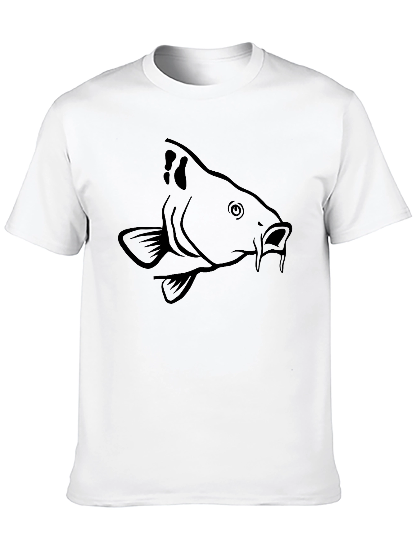 Mens Black Carp Fish Graphic T-Shirt
