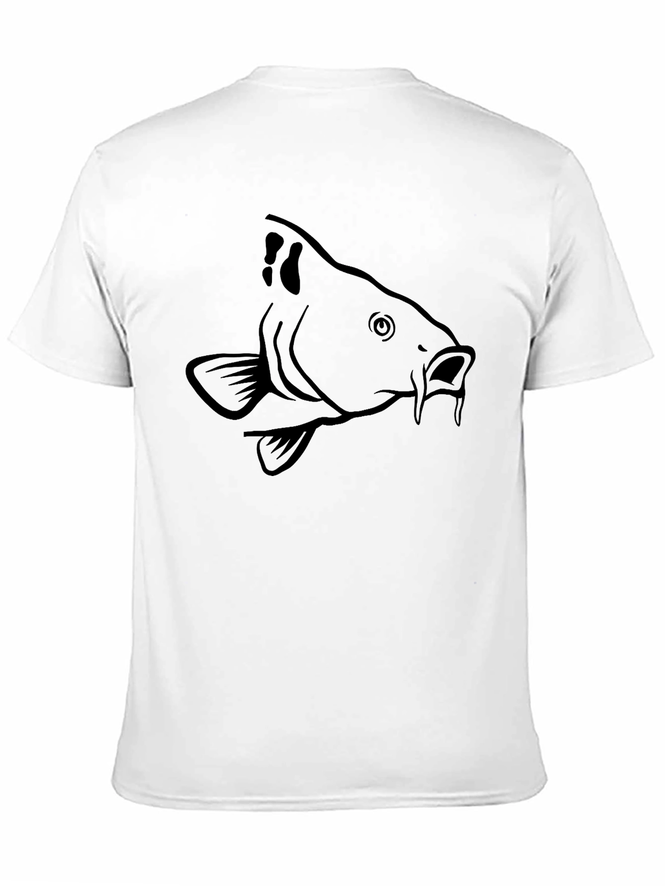 Mens Black Carp Fish Graphic T-Shirt