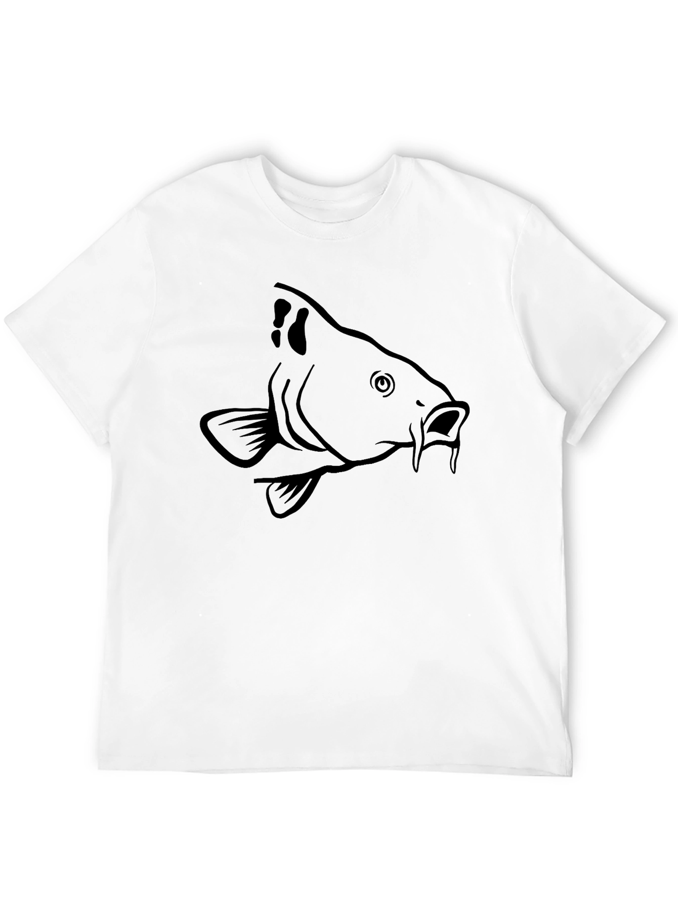 Mens Black Carp Fish Graphic T-Shirt