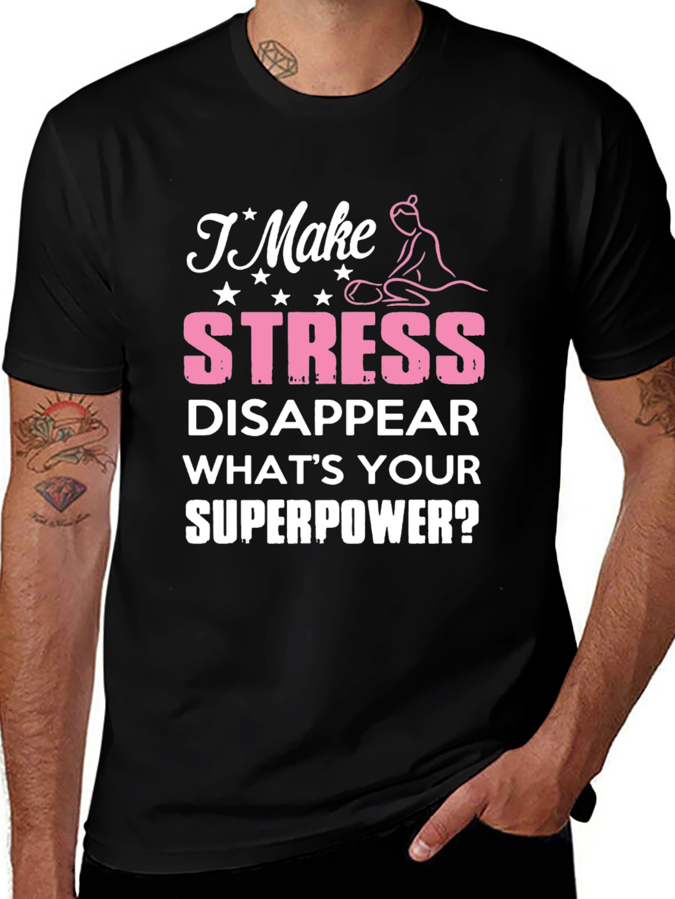 Stress Disappear T-Shirt - Superpower Massage Therapist Tee