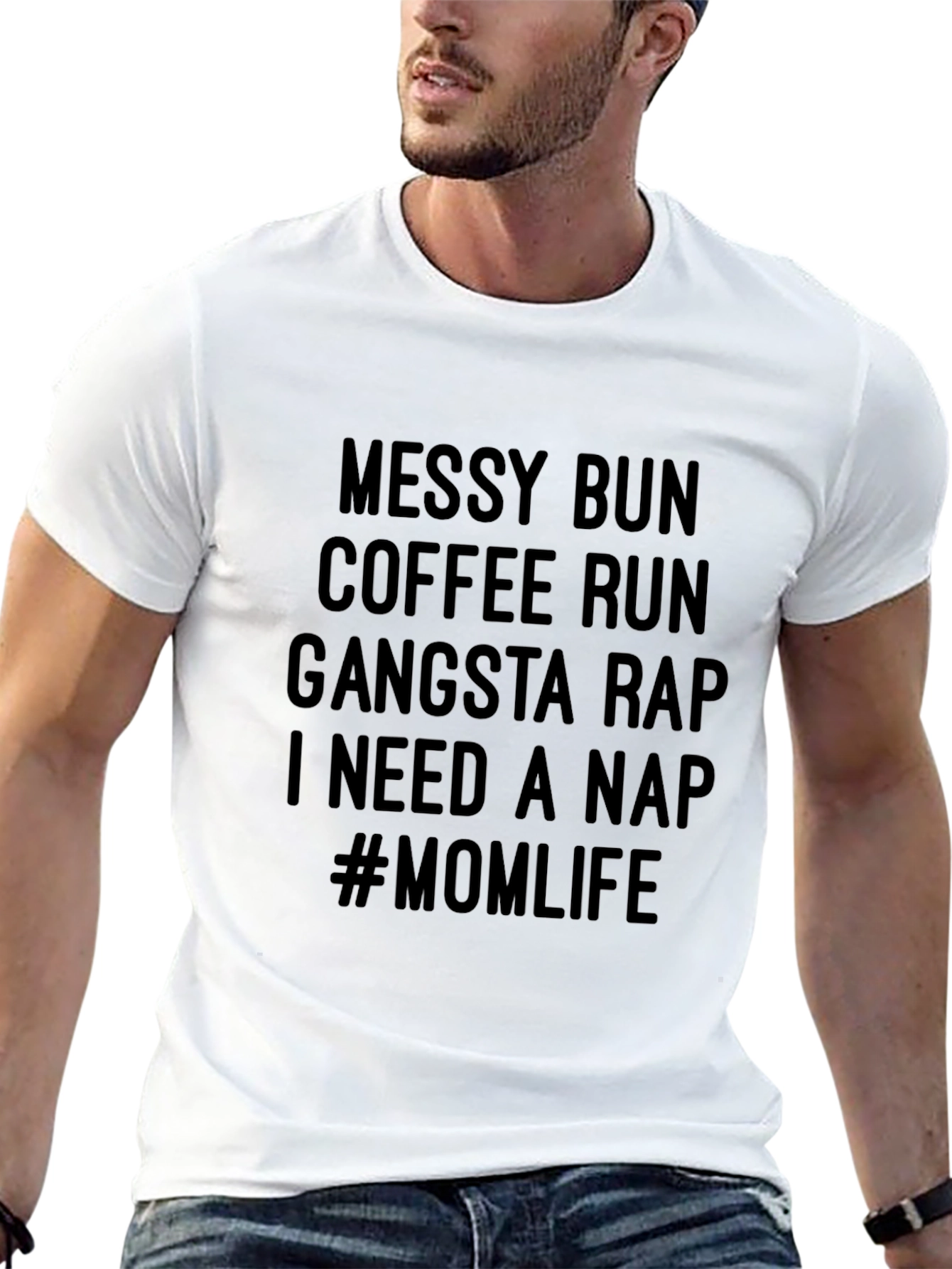 Messy Bun Mom Life Graphic T-Shirt