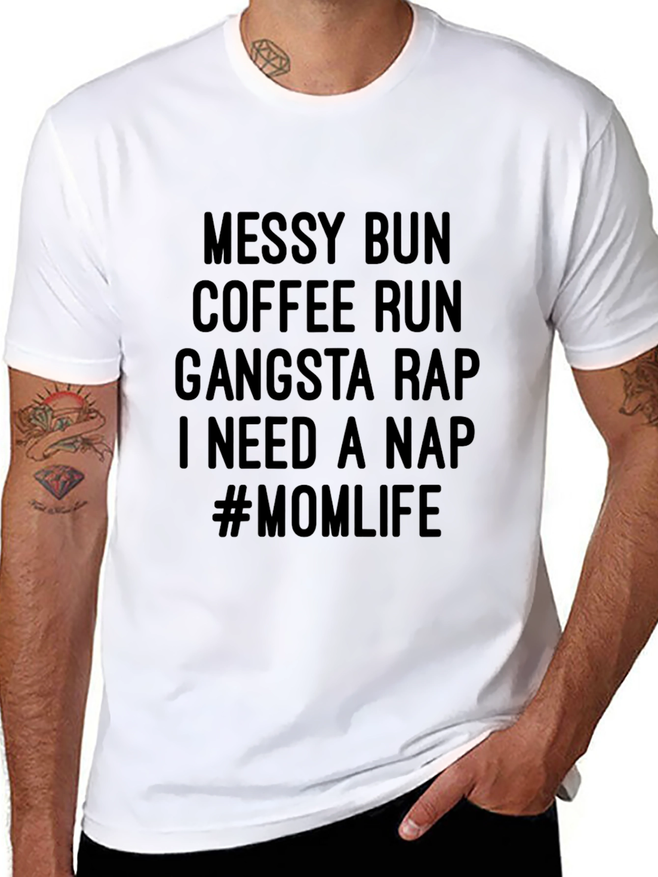 Messy Bun Mom Life Graphic T-Shirt