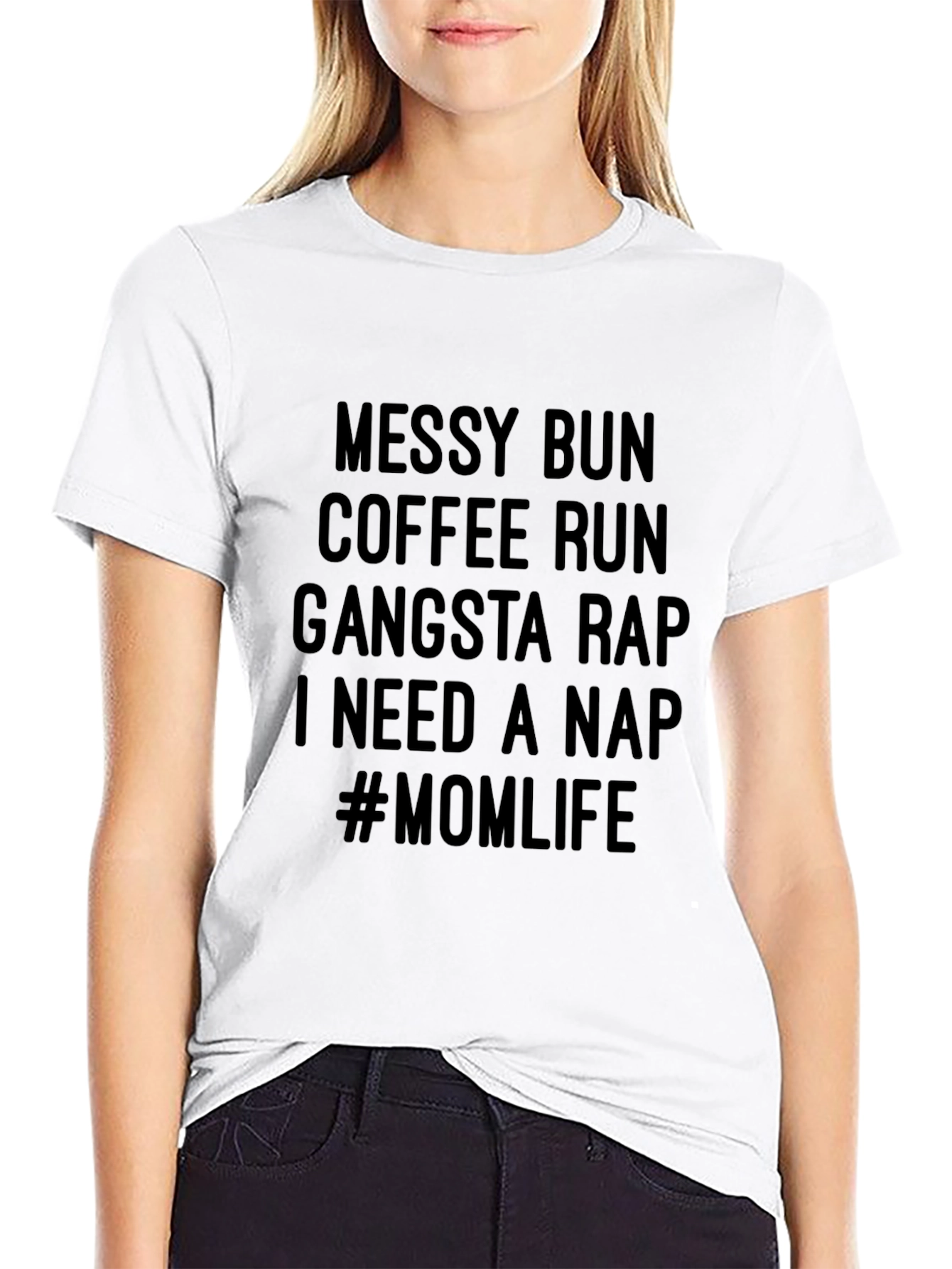 Messy Bun Mom Life Graphic T-Shirt