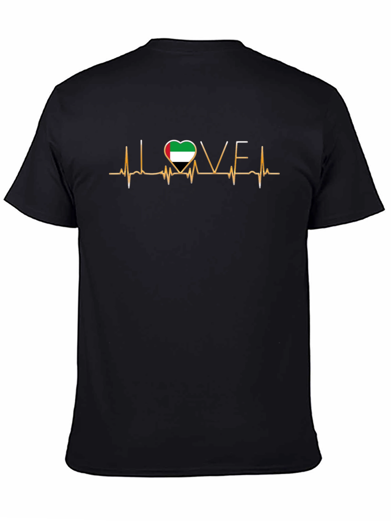 Love UAE Heartbeat T-Shirt - Patriotic Design