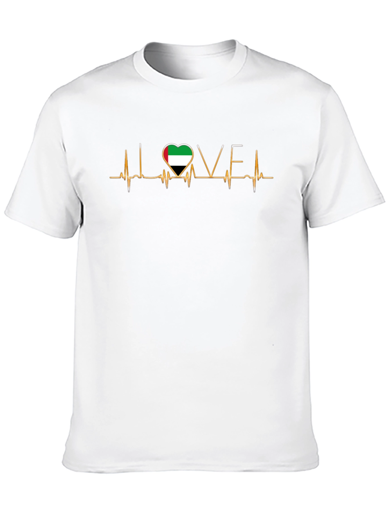 Love UAE Heartbeat T-Shirt - Patriotic Design