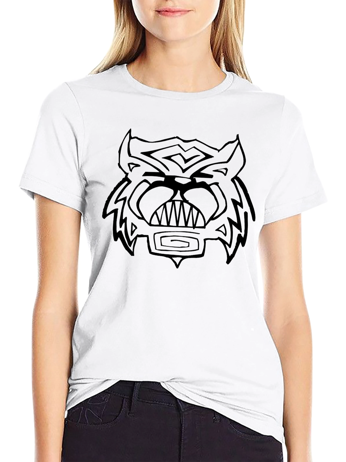 Bold Graphic Tee - Black Tiger Design