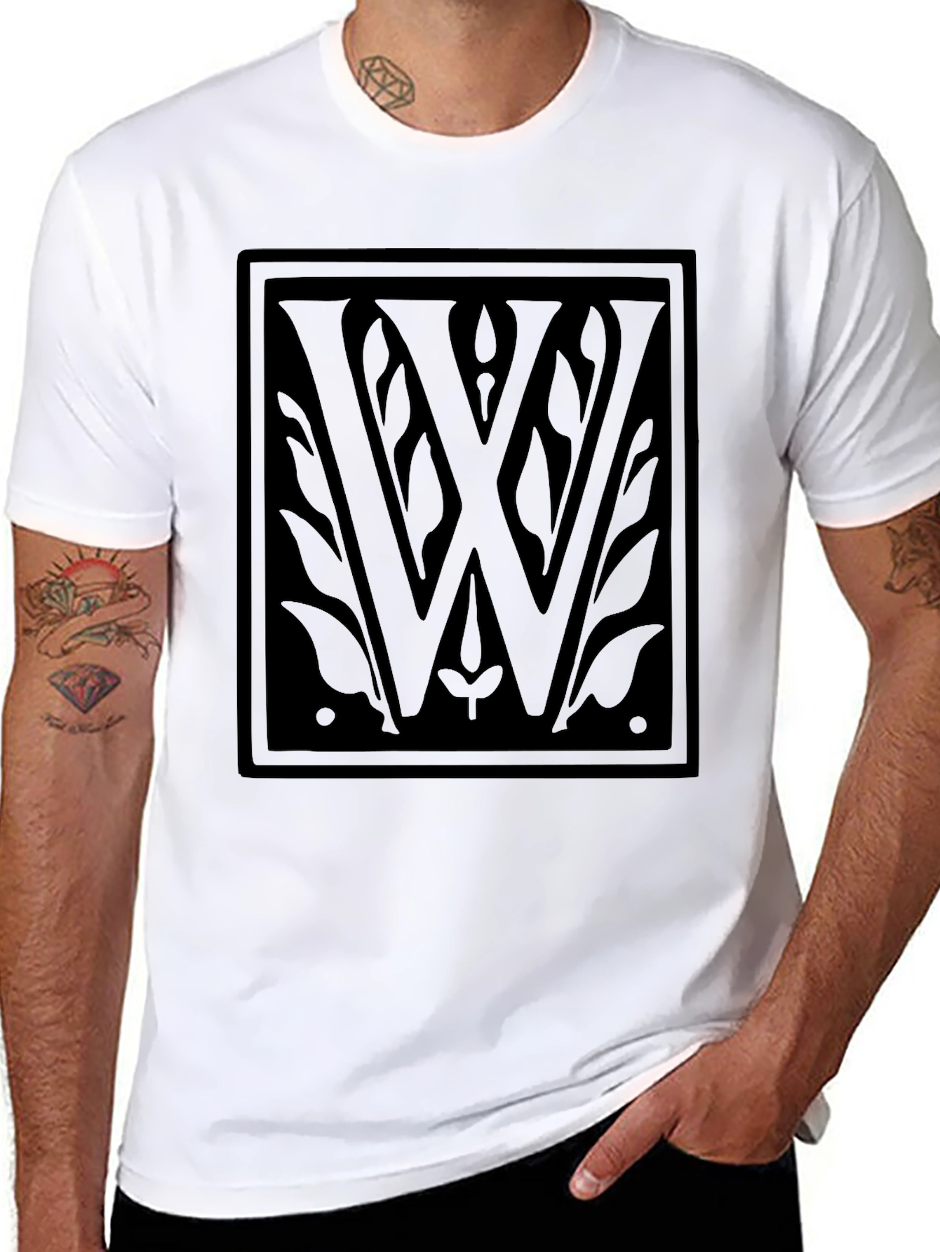 Elegant Black W Emblem T-Shirt
