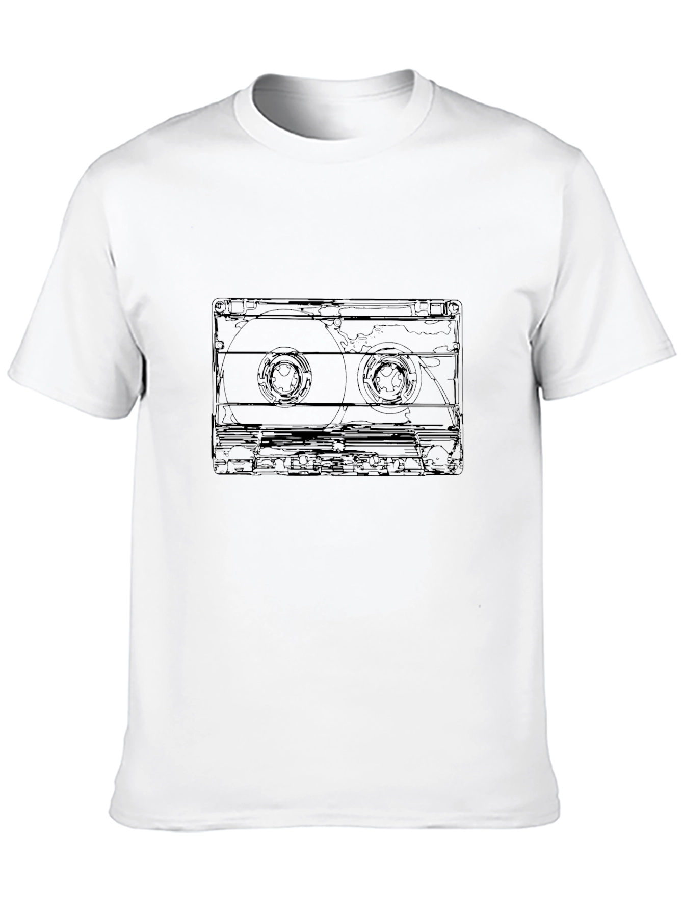 Retro Cassette Tape Graphic T-Shirt - Black