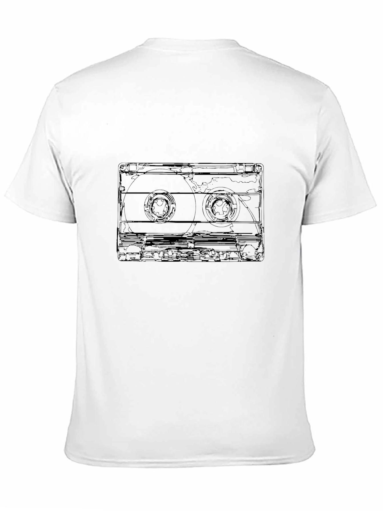 Retro Cassette Tape Graphic T-Shirt - Black