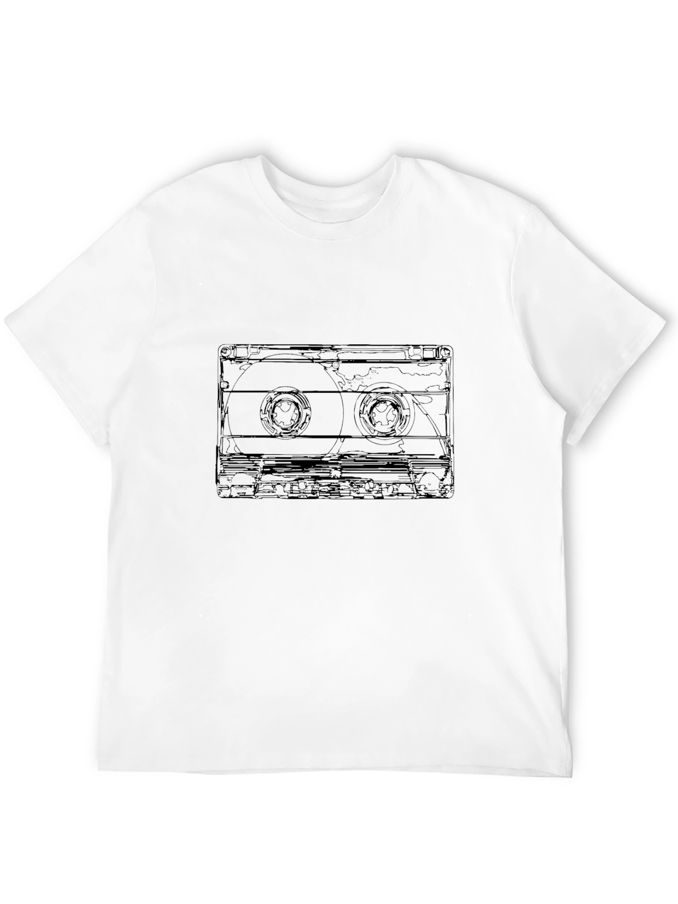 Retro Cassette Tape Graphic T-Shirt - Black