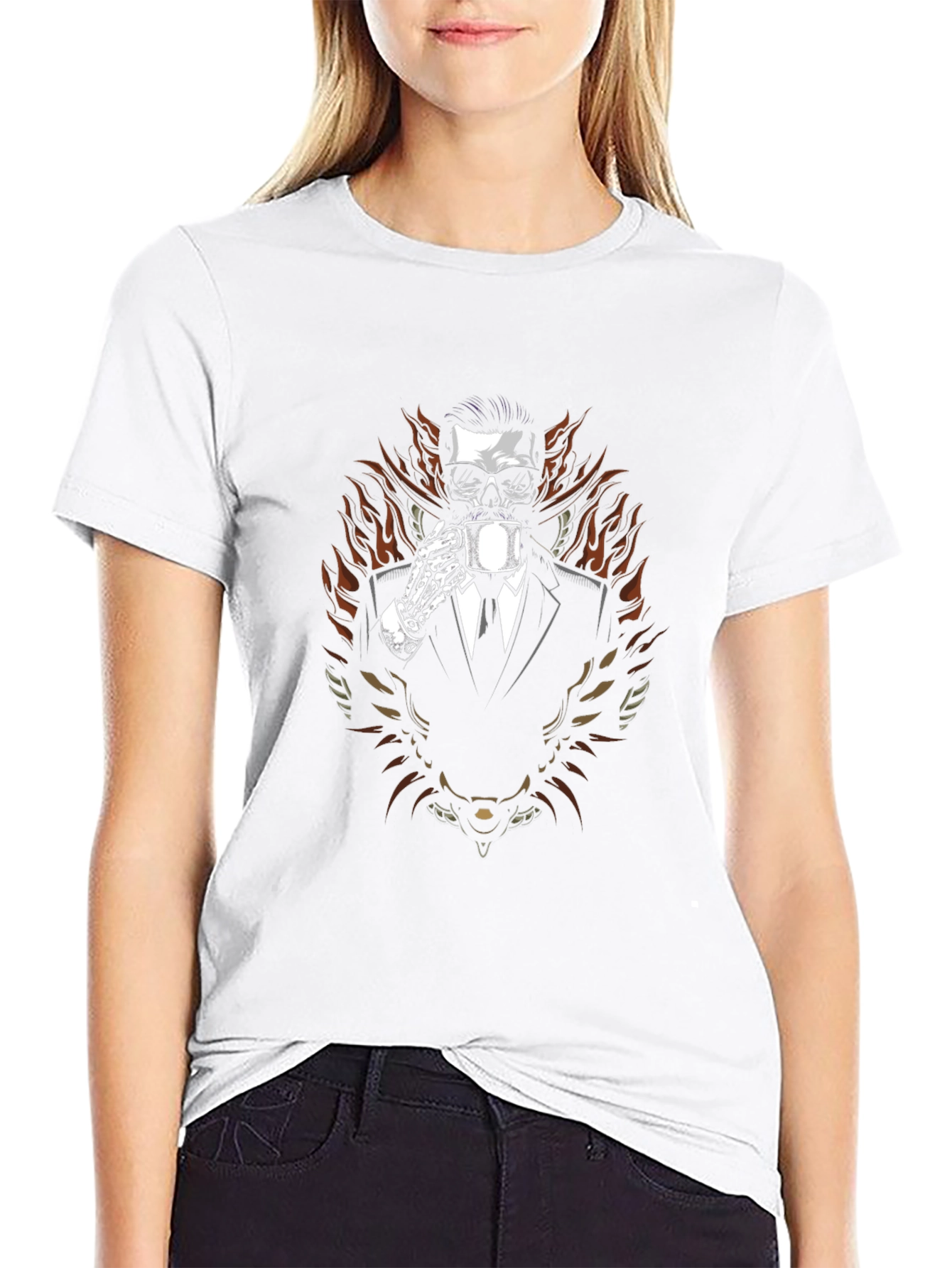 Skull in Suit Graphic Tee - Coffee Time!