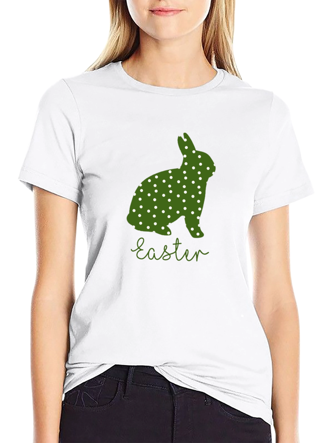 Easter Bunny Polka Dot T-Shirt - Cute Holiday Tee