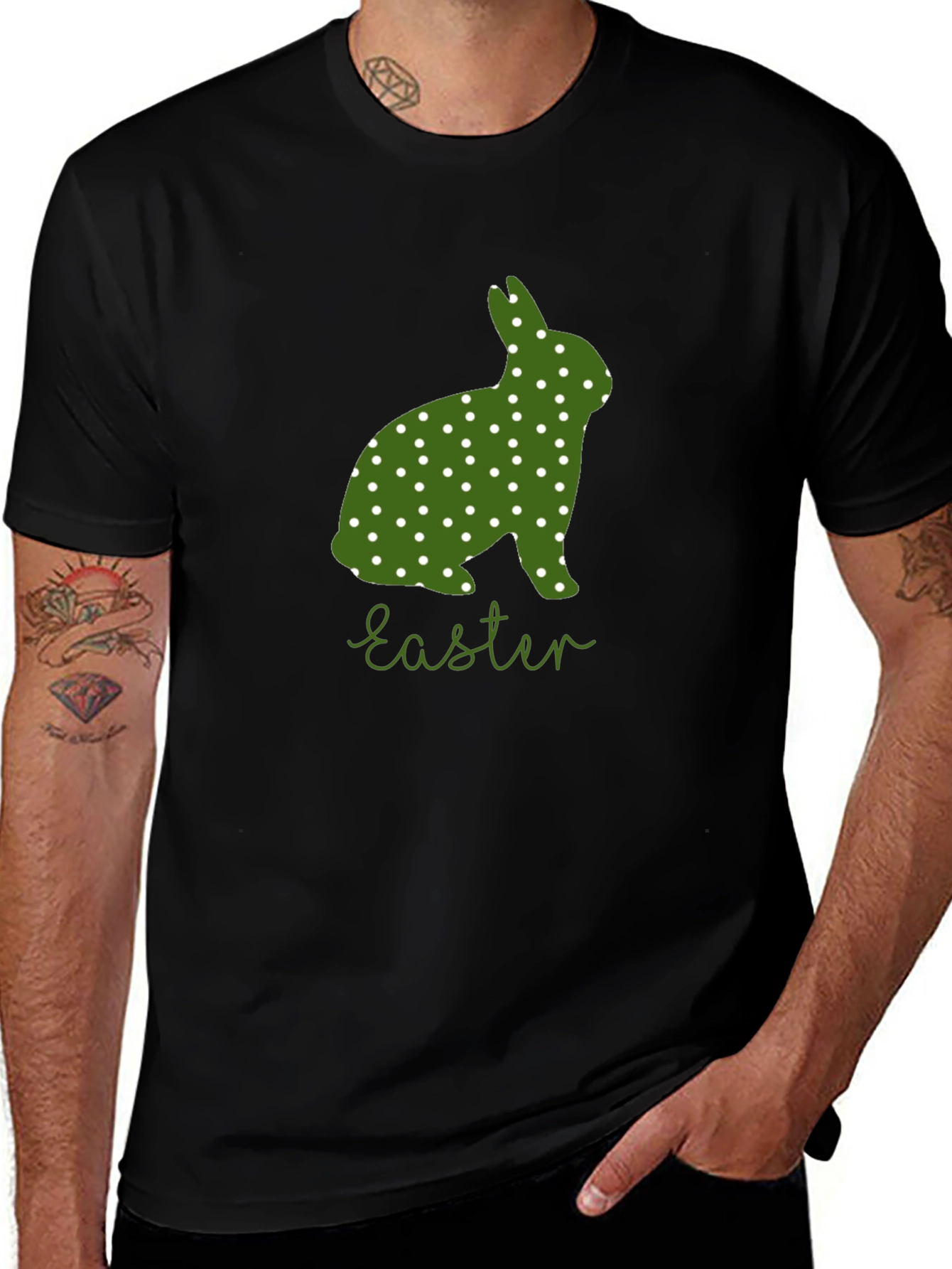 Easter Bunny Polka Dot T-Shirt - Cute Holiday Tee