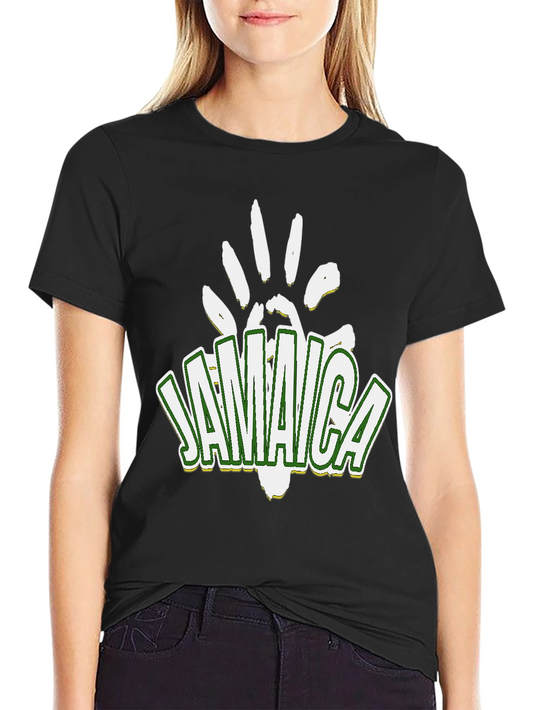Jamaica Handprint Graphic Black T-Shirt