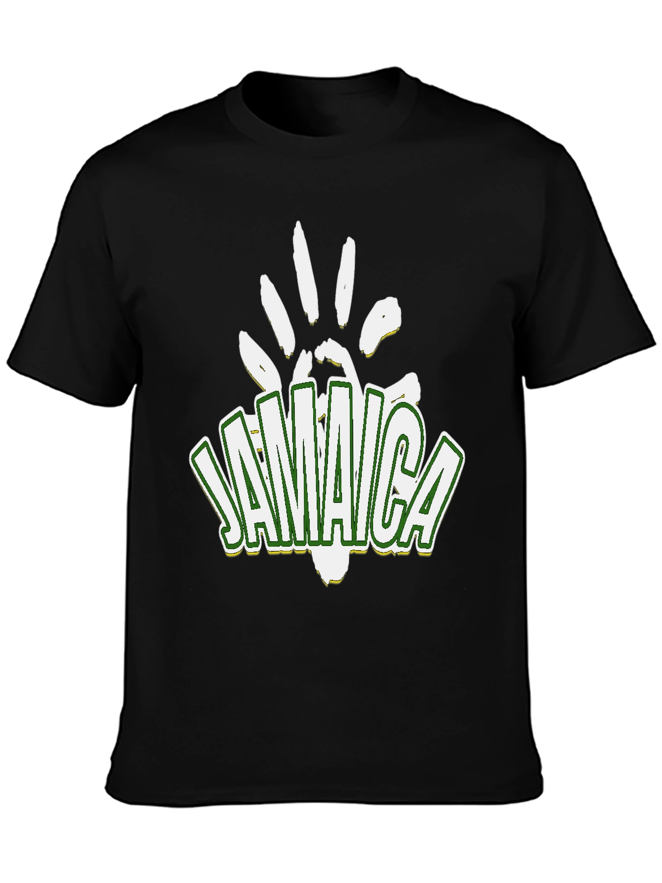 Jamaica Handprint Graphic Black T-Shirt