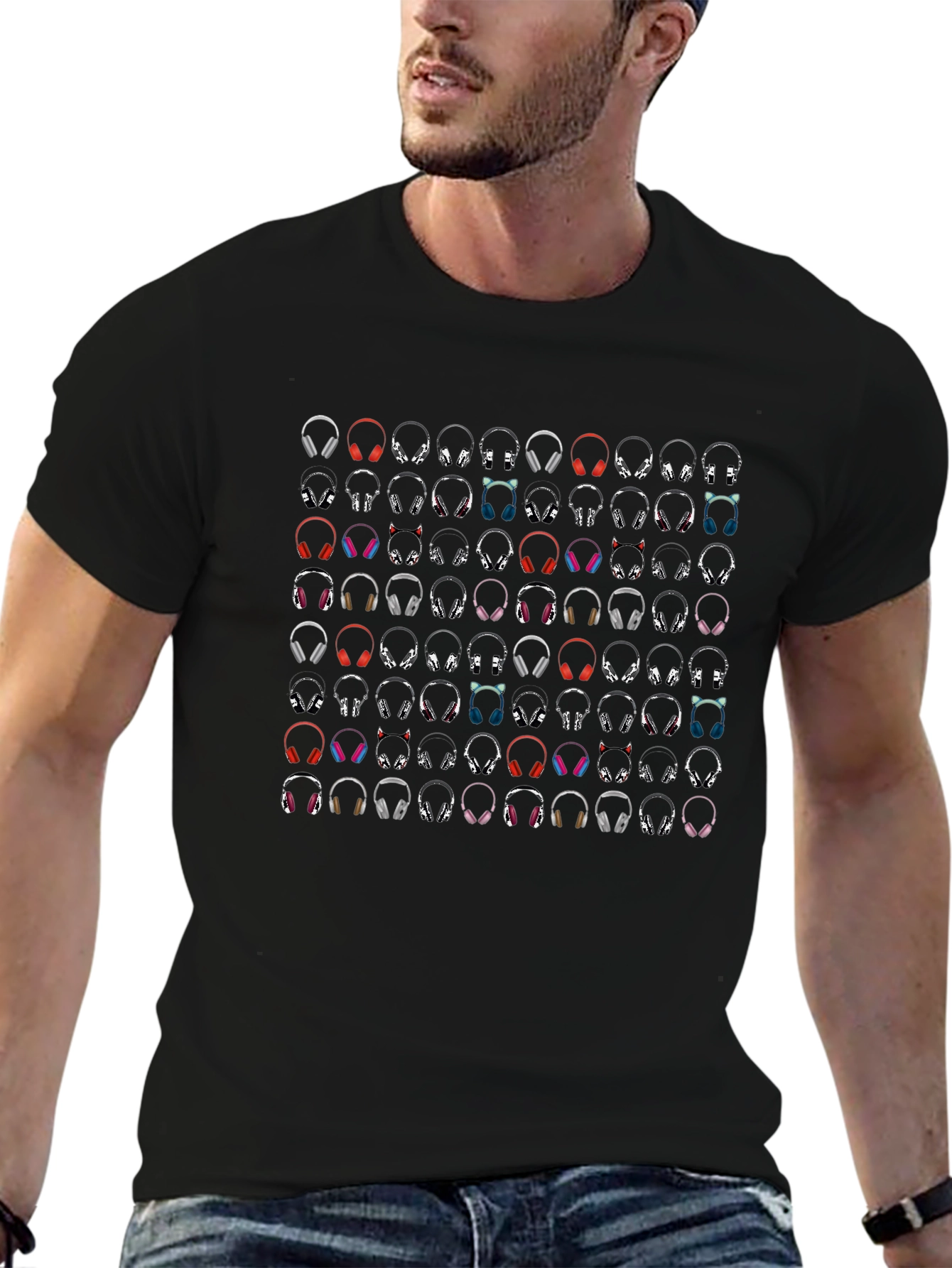 Headphone Pattern T-Shirt