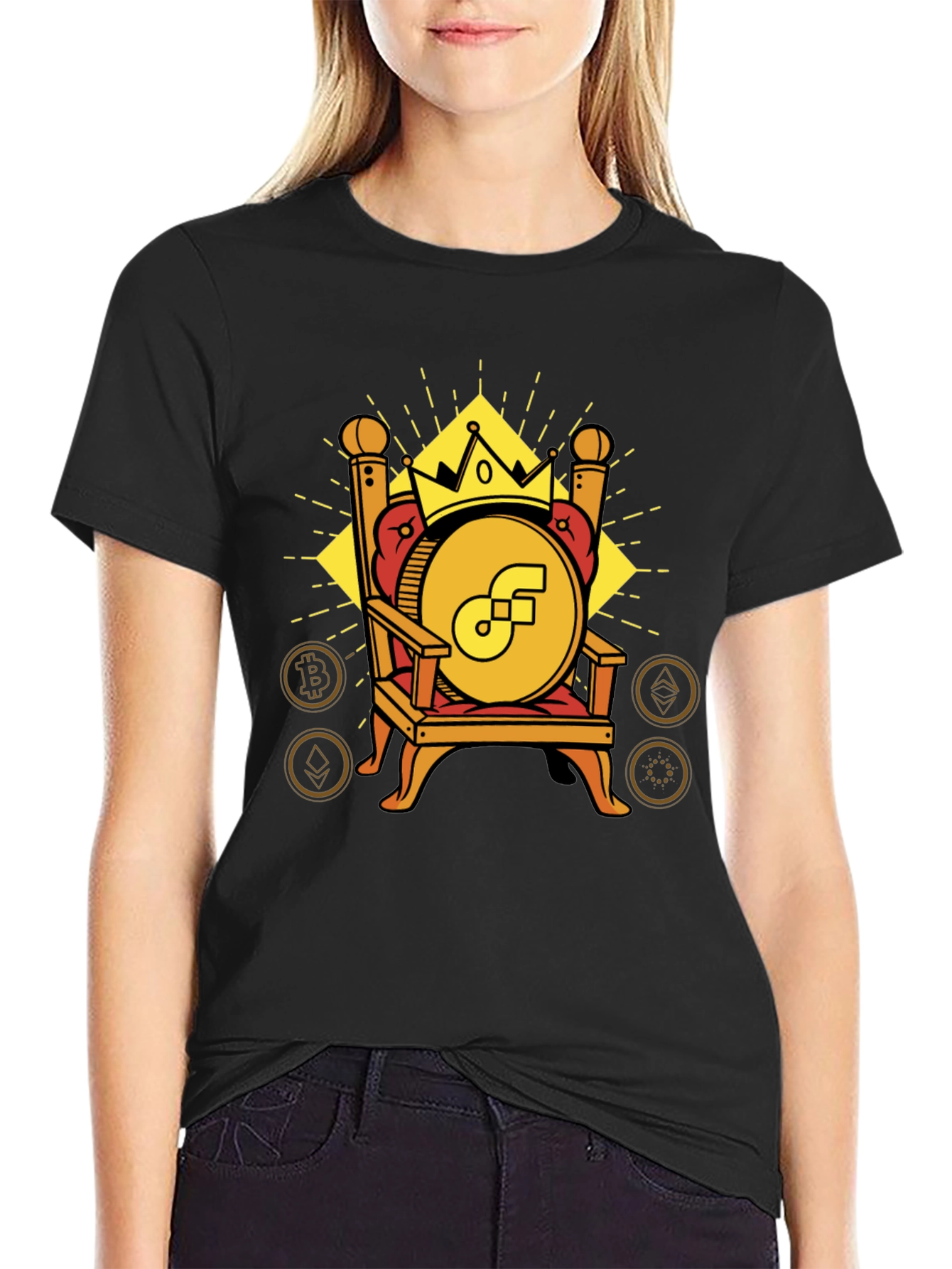 Crypto King T-Shirt - Bitcoin Ethereum and More!