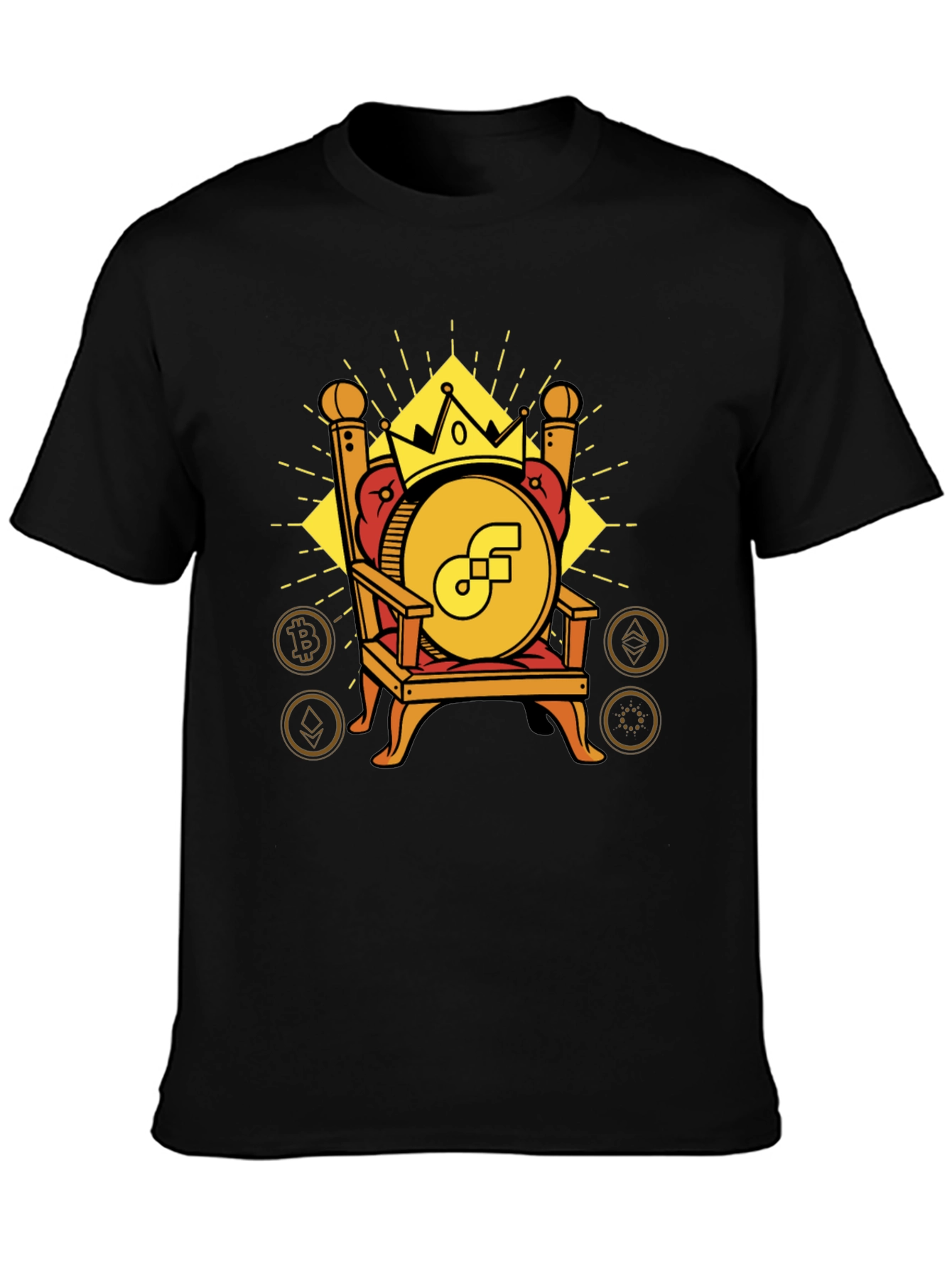 Crypto King T-Shirt - Bitcoin Ethereum and More!