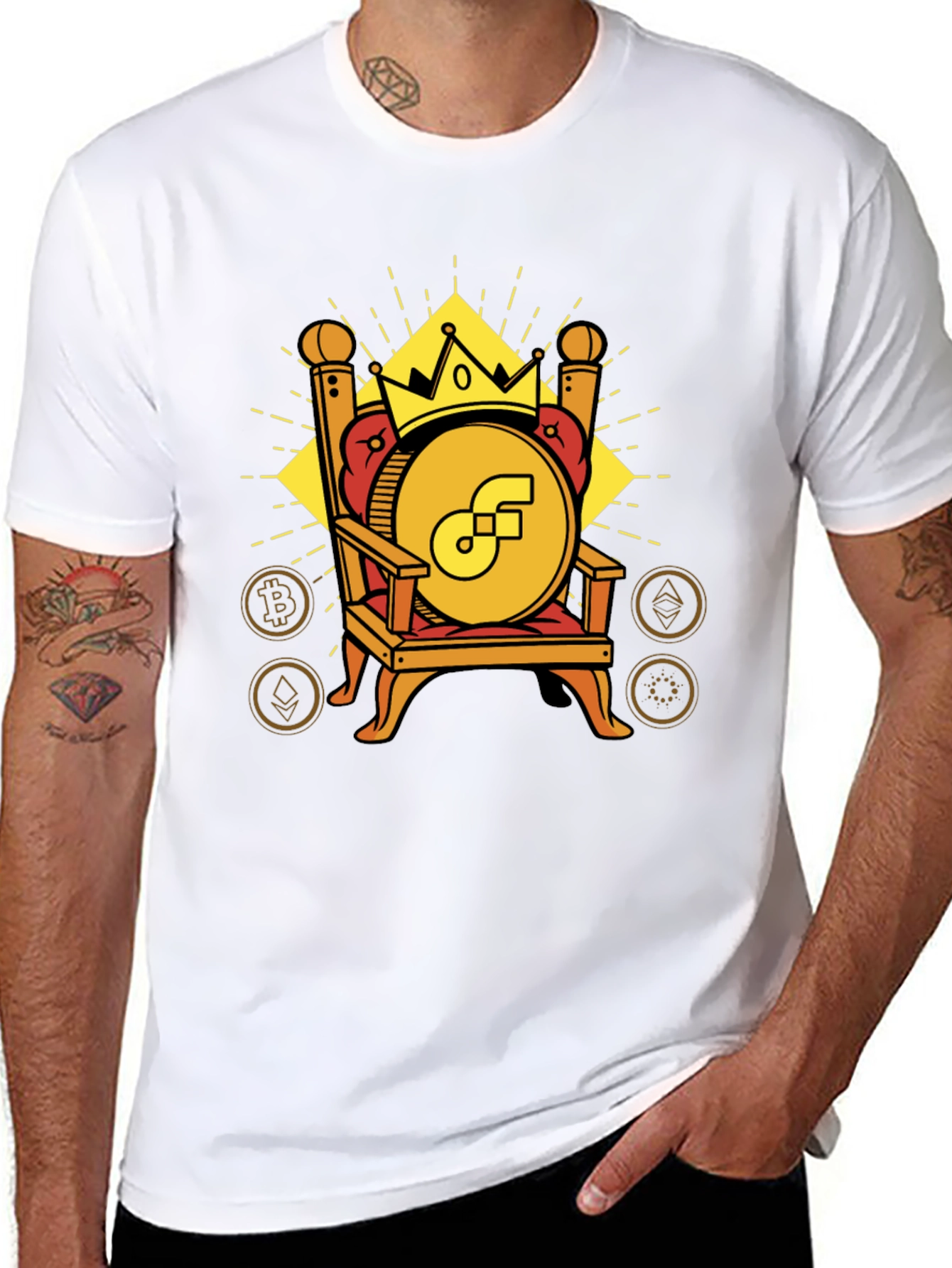 Crypto King T-Shirt - Bitcoin Ethereum and More!