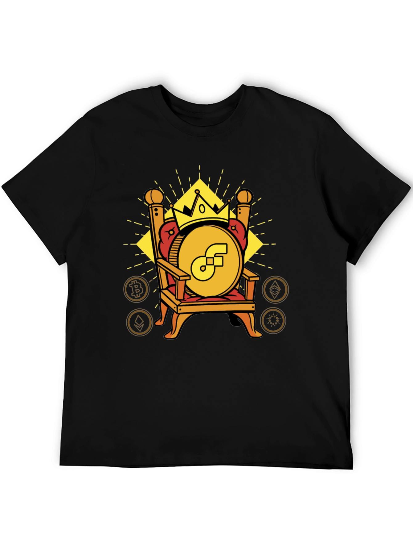 Crypto King T-Shirt - Bitcoin Ethereum and More!