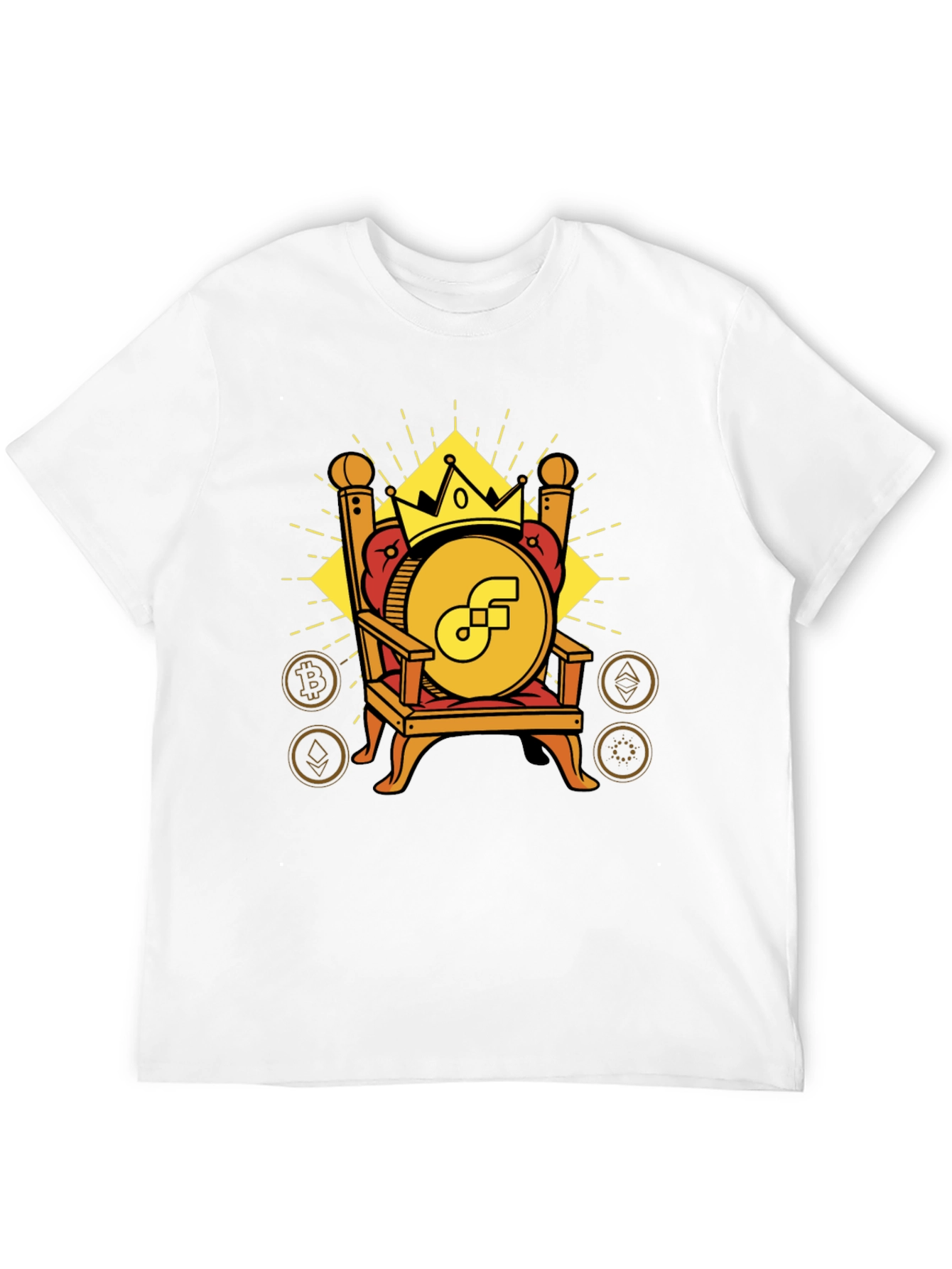 Crypto King T-Shirt - Bitcoin Ethereum and More!