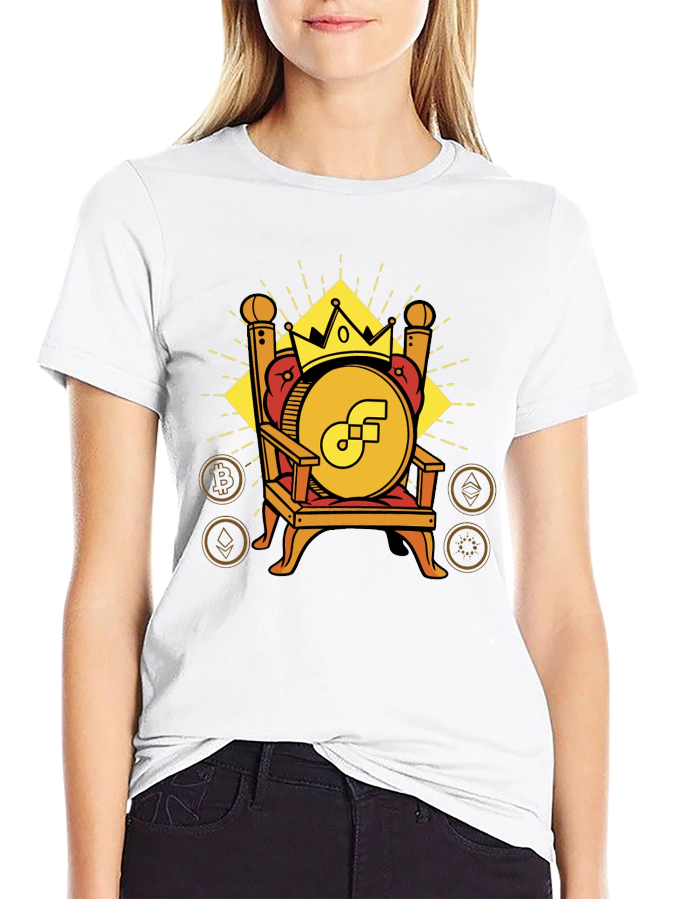 Crypto King T-Shirt - Bitcoin Ethereum and More!