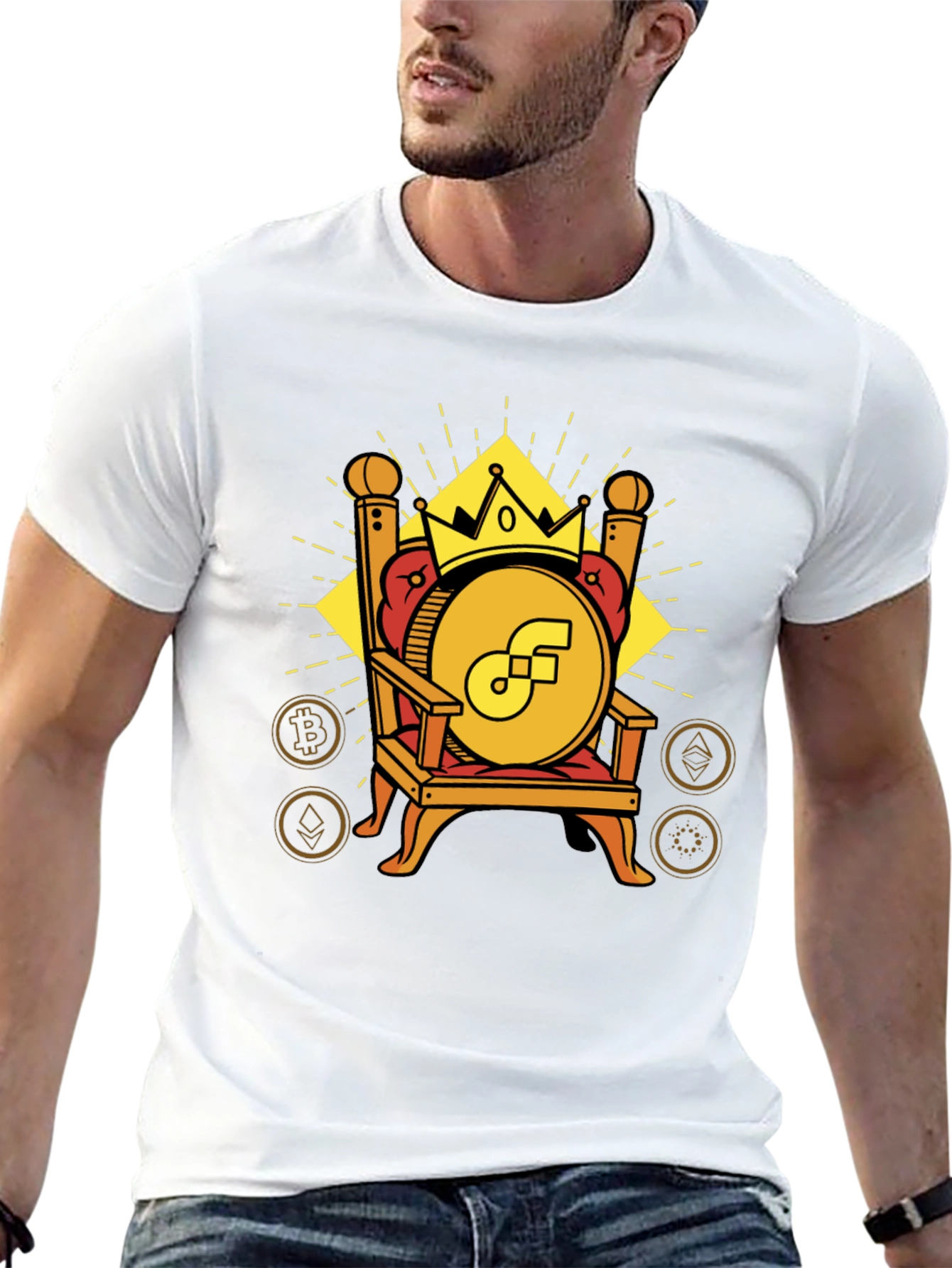 Crypto King T-Shirt - Bitcoin Ethereum and More!