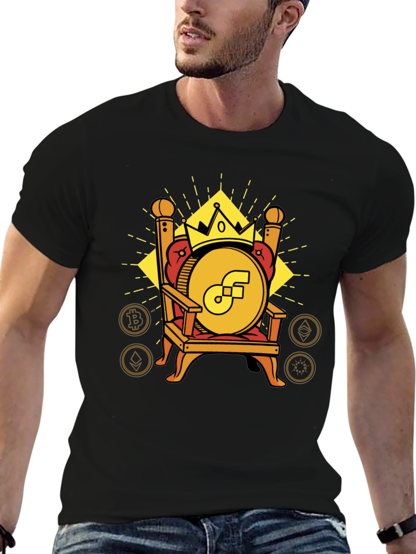 Crypto King T-Shirt - Bitcoin Ethereum and More!