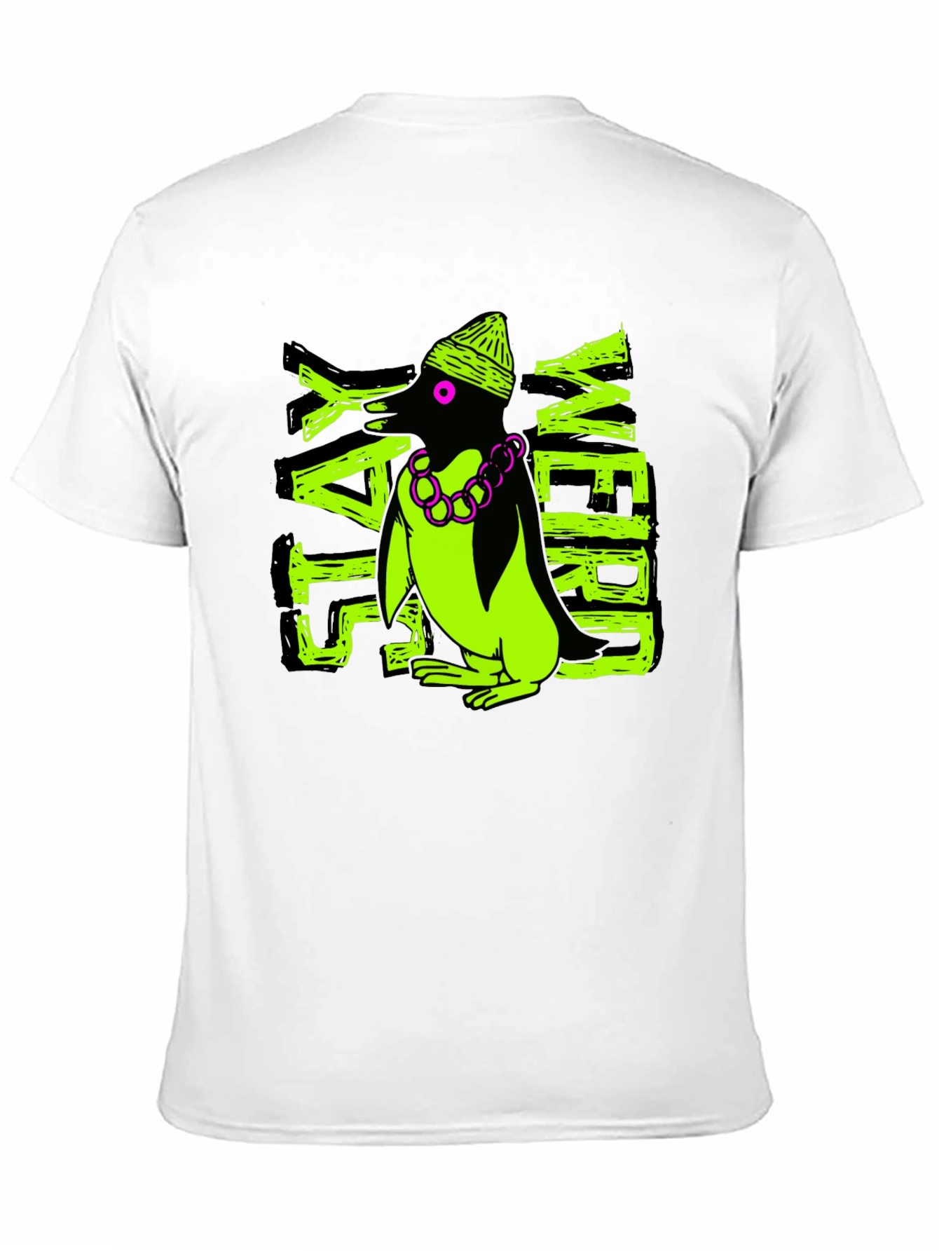 Stay Weird Penguin Graphic Tee - Black