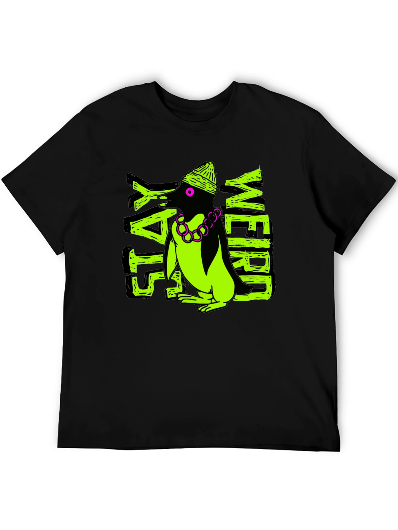 Stay Weird Penguin Graphic Tee - Black