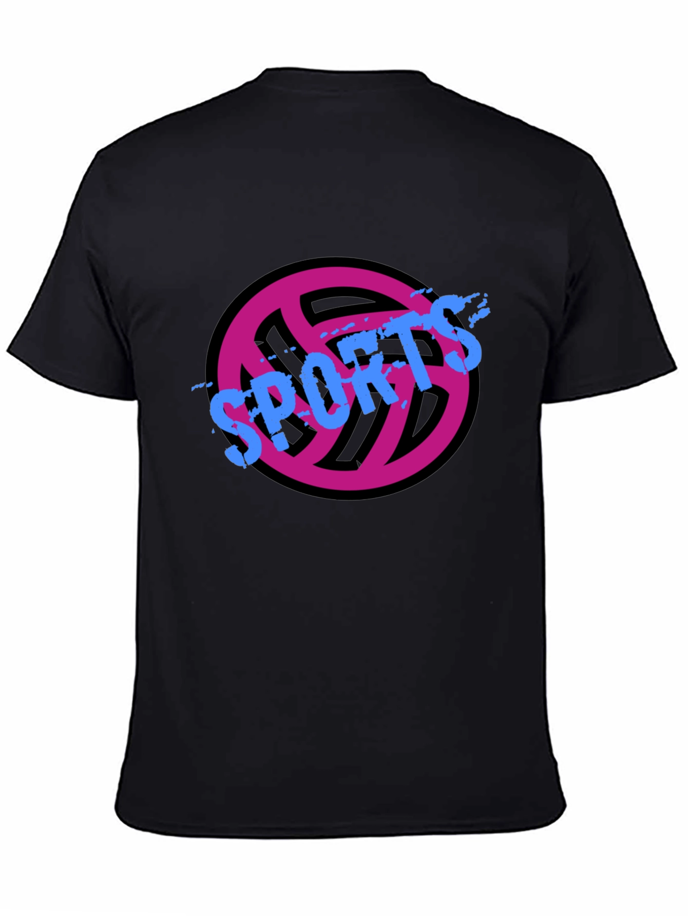 Sports Graphic Tee - Black Casual T-Shirt