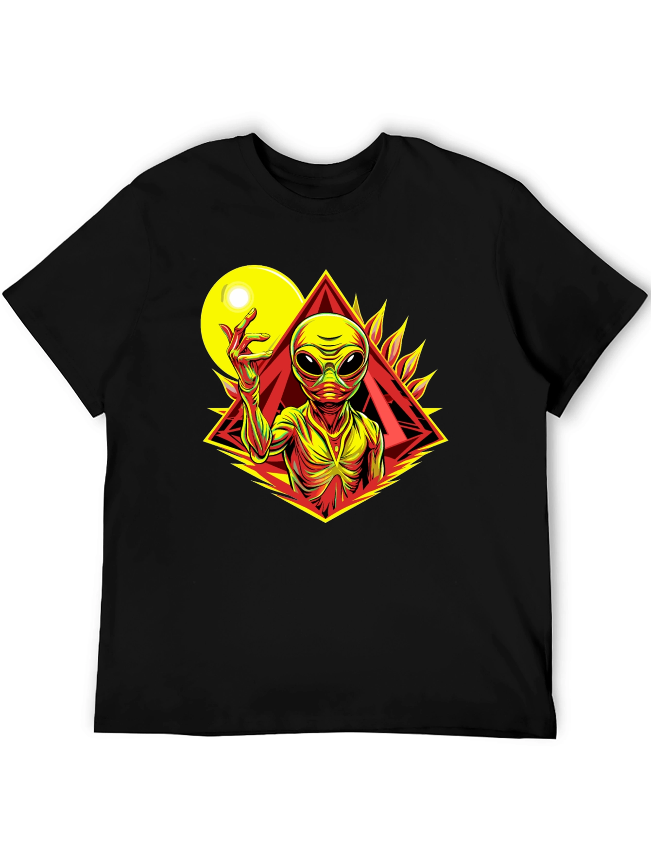Alien Graphic Tee - Black Cotton T-Shirt