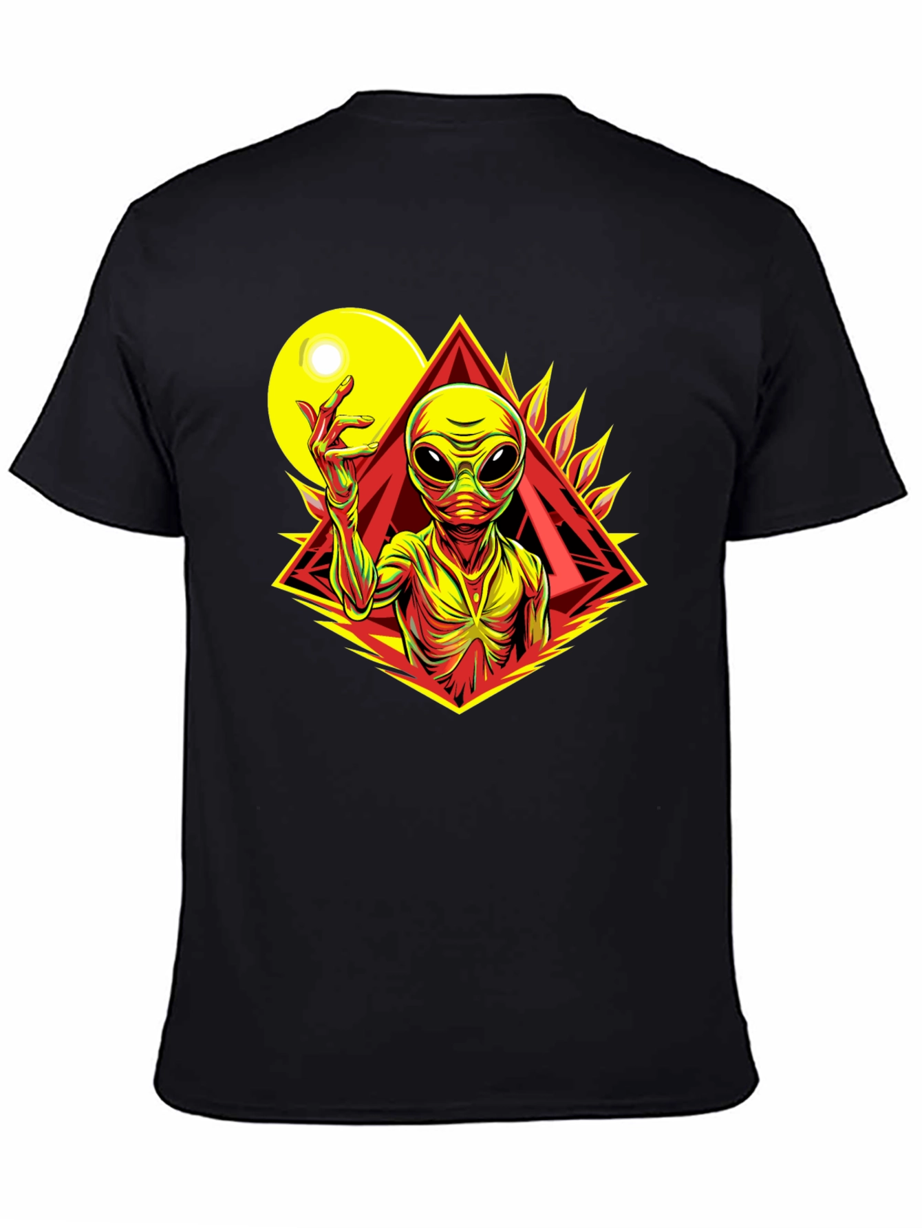 Alien Graphic Tee - Black Cotton T-Shirt