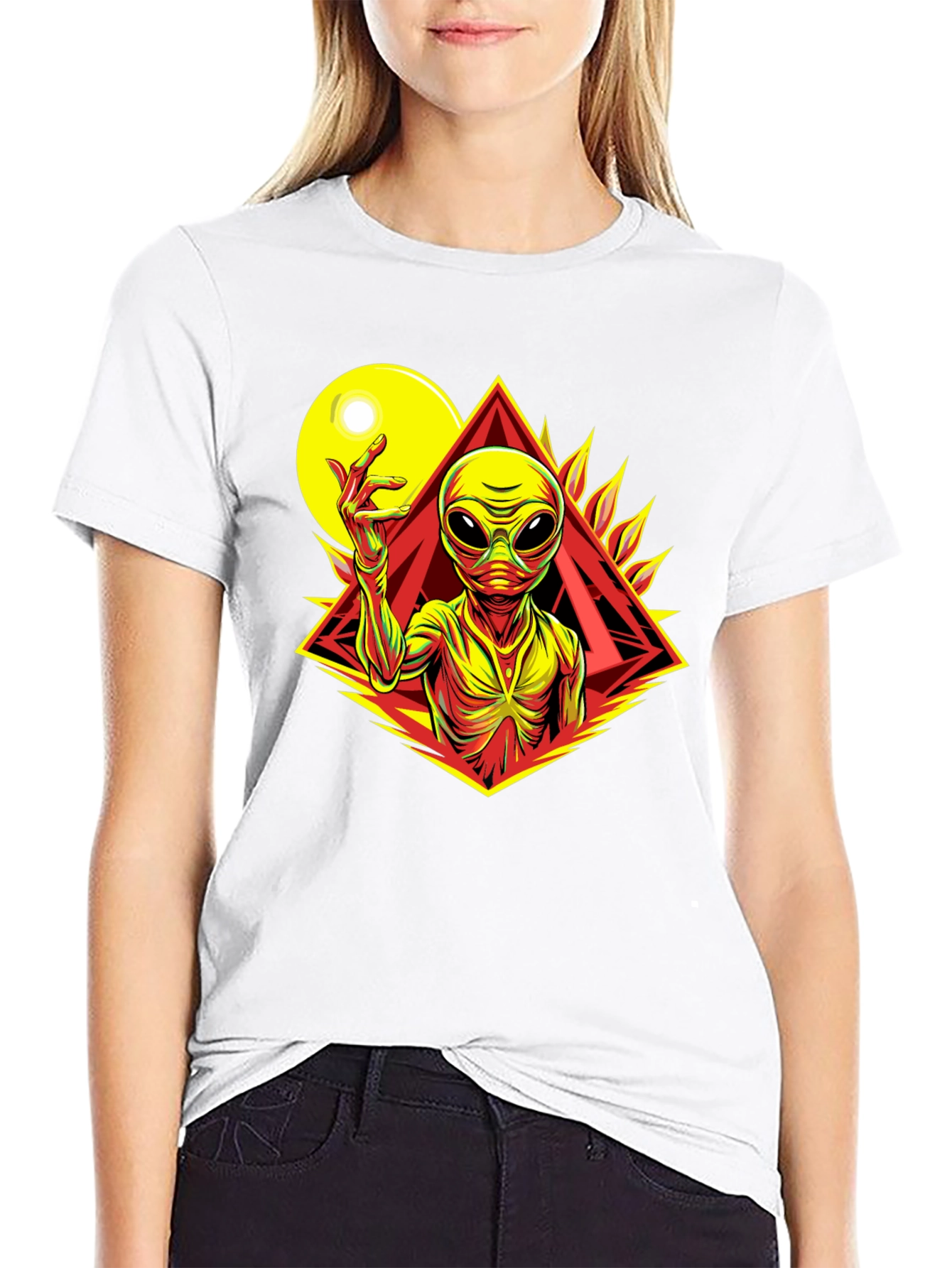 Alien Graphic Tee - Black Cotton T-Shirt