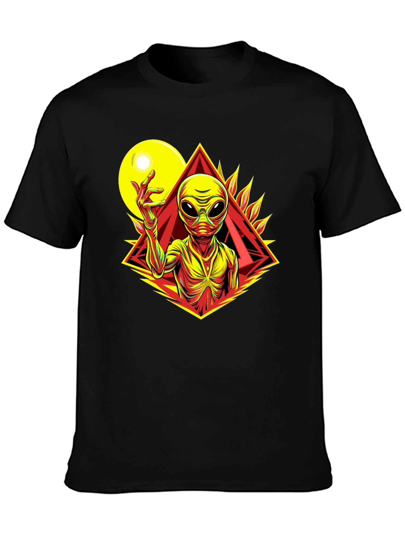 Alien Graphic Tee - Black Cotton T-Shirt