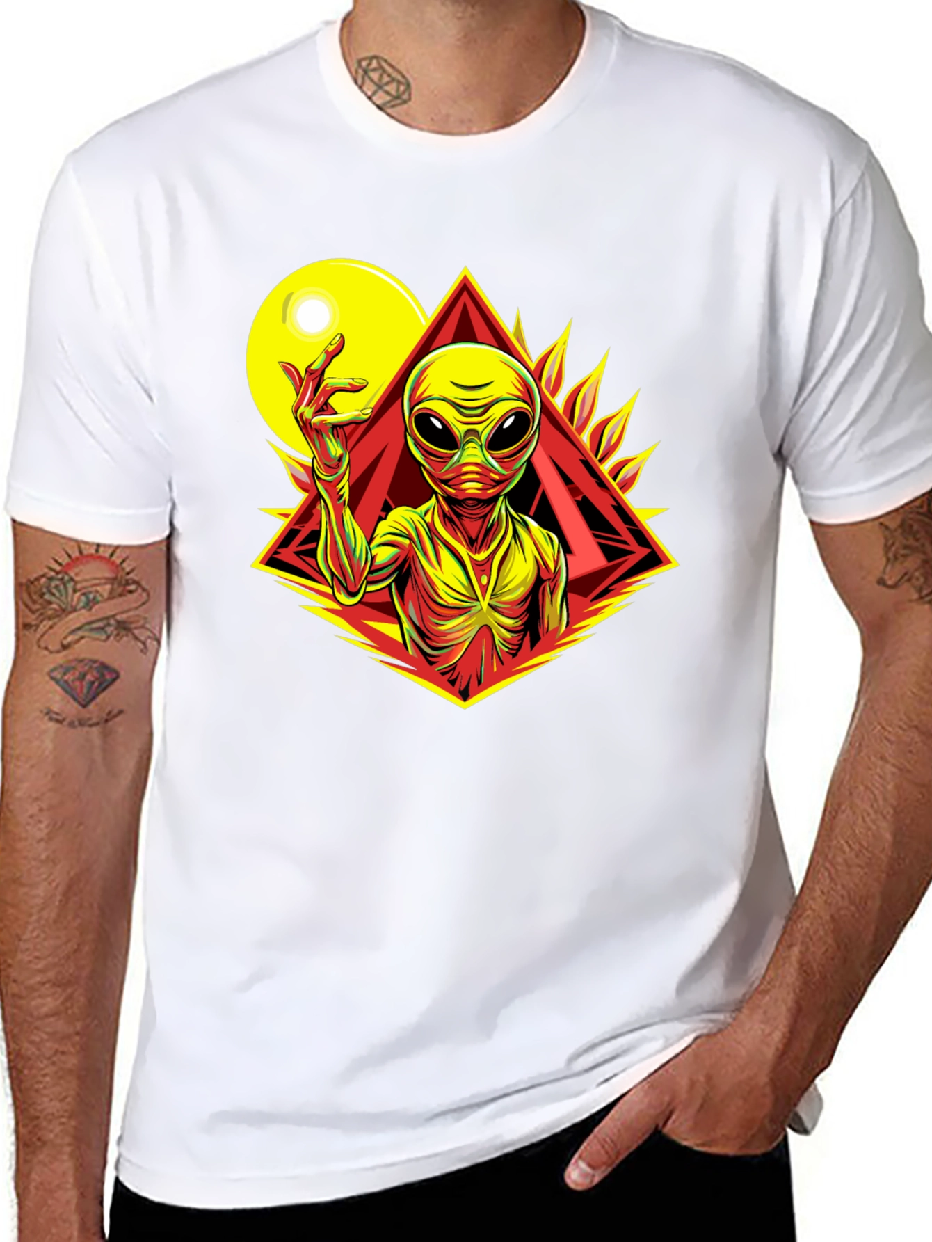 Alien Graphic Tee - Black Cotton T-Shirt