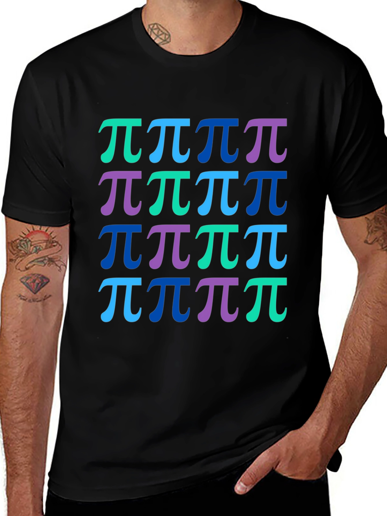 Pi Symbol Pattern Graphic Tee