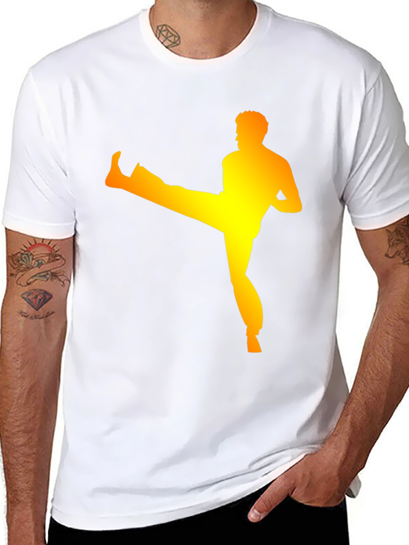Karate Kick Graphic T-Shirt - Black