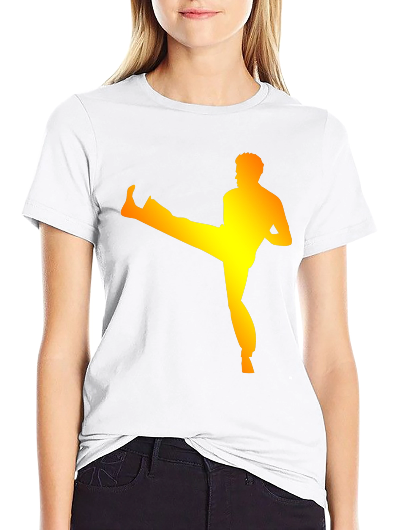 Karate Kick Graphic T-Shirt - Black