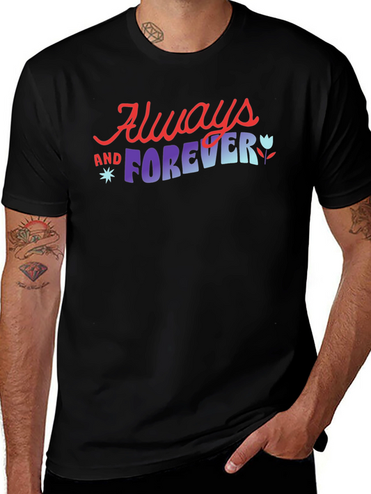 Always and Forever Graphic Tee - Trendy Black T-Shirt