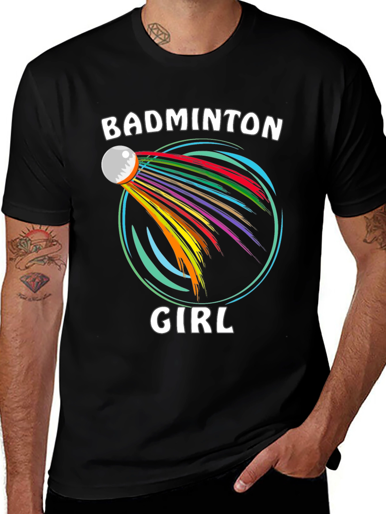 Badminton Girl T-Shirt Sporty Graphic Tee