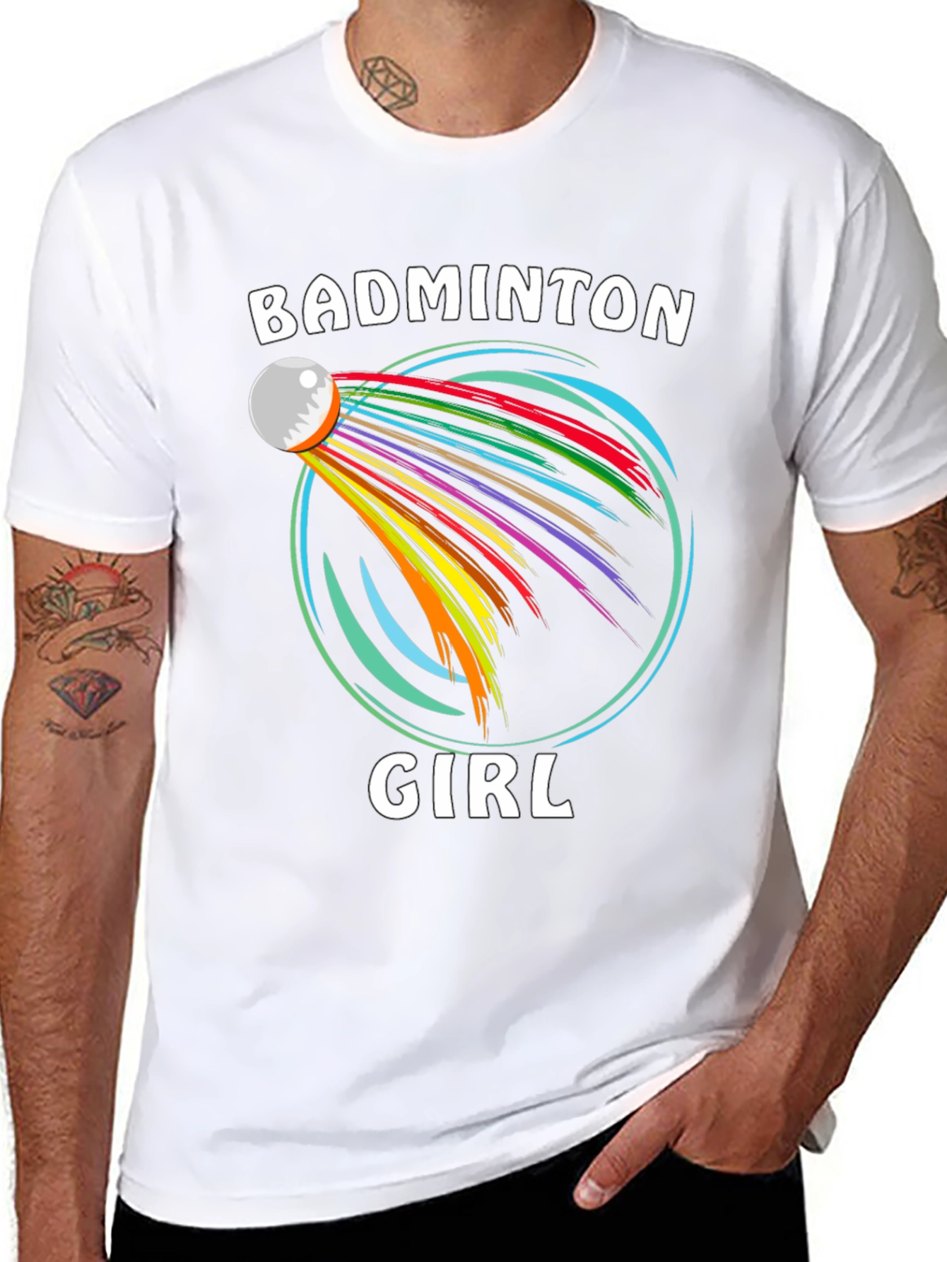 Badminton Girl T-Shirt Sporty Graphic Tee