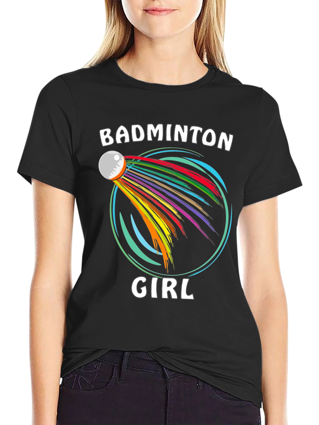 Badminton Girl T-Shirt Sporty Graphic Tee