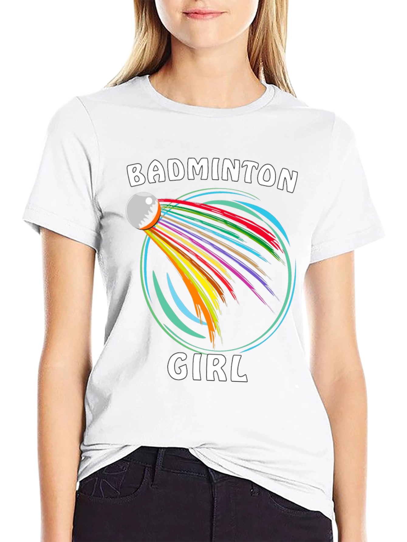 Badminton Girl T-Shirt Sporty Graphic Tee