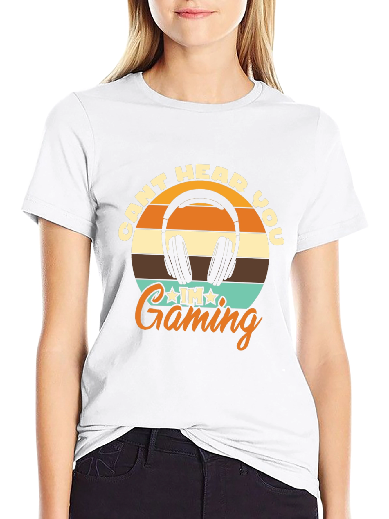 Cant Hear You Gaming Black T-Shirt
