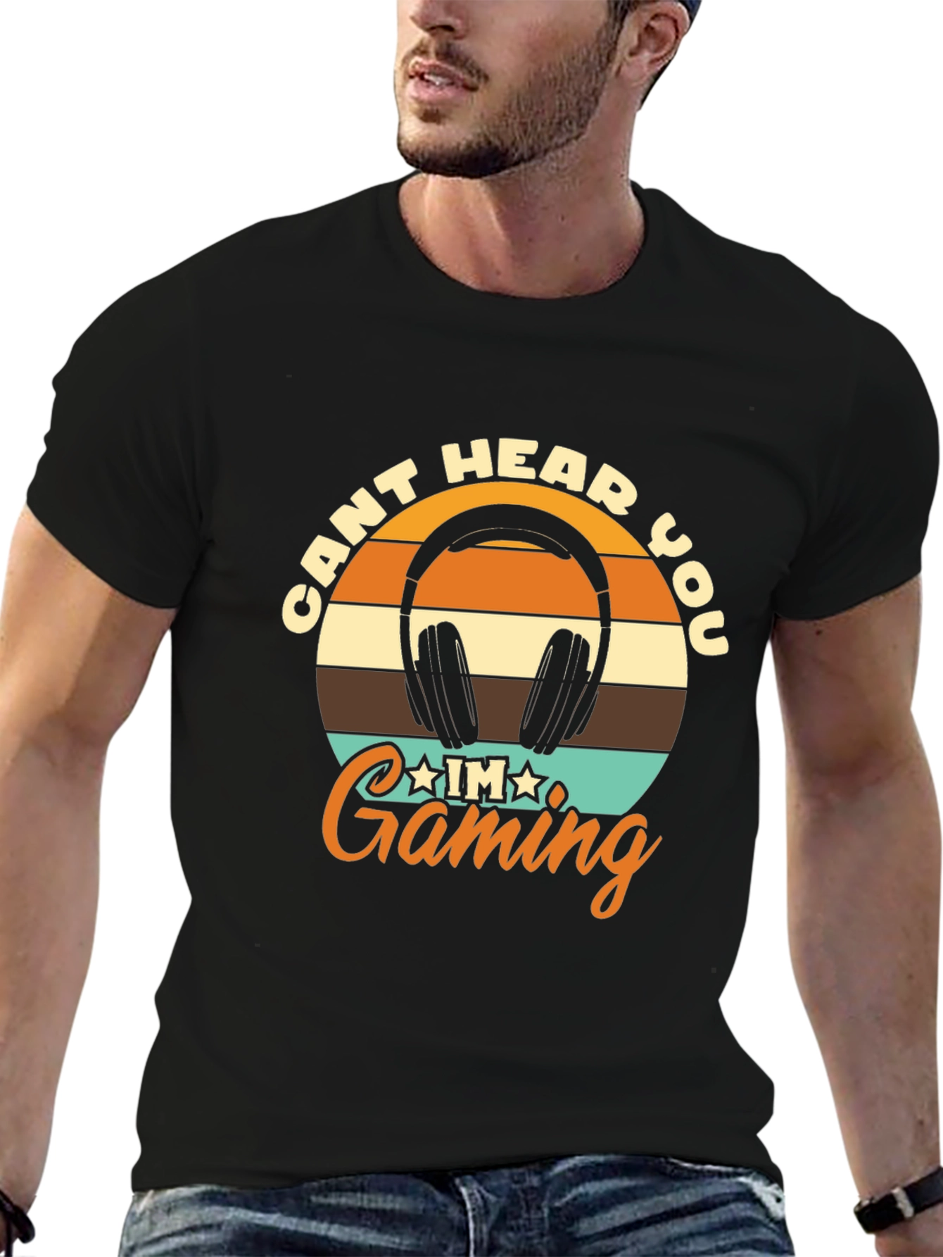 Cant Hear You Gaming Black T-Shirt