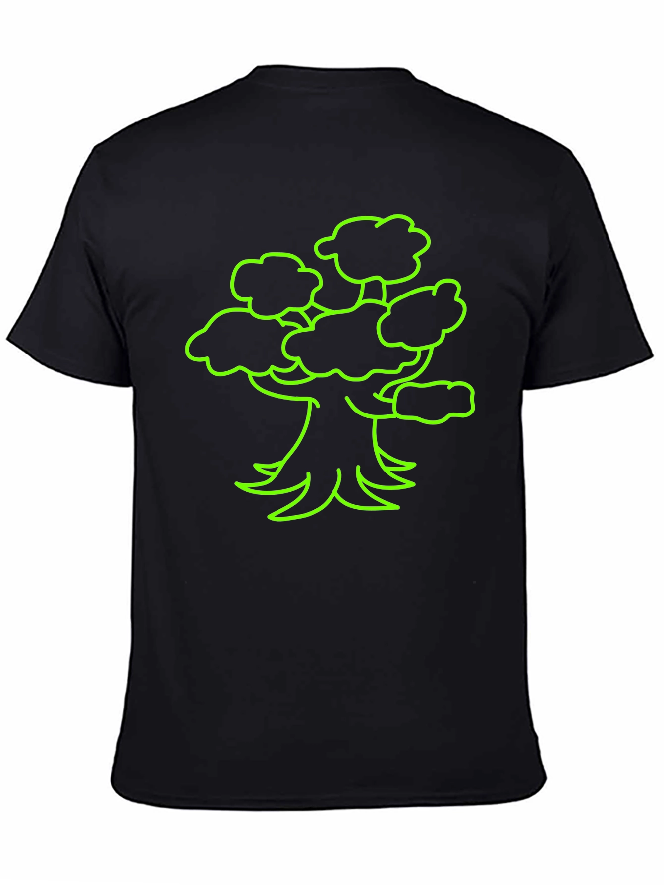 Neon Tree Graphic Tee - Black Cotton T-Shirt